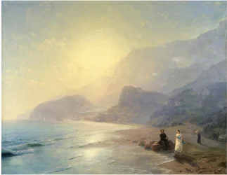 Alexander Puschkin und Prinzessin Maria Raevskaya bei Gurzuf, 1886