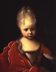 Porträt der Großherzogin Yelizaveta Petrovna als Kind, ca. 1712-13