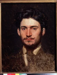 Porträt des Künstlers Fyodor Vasilyev (1850-1873). Gemälde von Ivan Nikolayevich Kramskoi (1837-1887), Öl auf Leinwand, um 1871. Russische Kunst, Porträt des 19. Jahrhunderts. Staatliche Tretjakow-Galerie