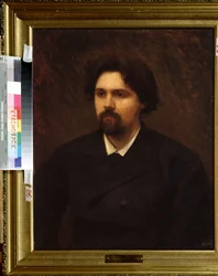 Porträt des Künstlers Vasilli Ivanovich Surikov (1848-1916)