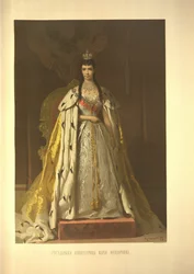 Krönungsporträt der Kaiserin Maria Fjodorowna, Prinzessin Dagmar von Dänemark, aus dem Krönungsalbum