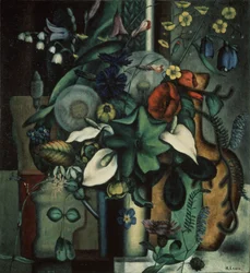 Stillleben mit Blumen und Krug, 1929