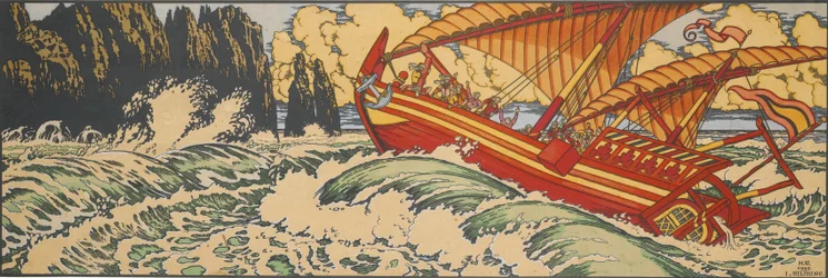 Sindbad der Seefahrer. Illustration für Arabische Märchen