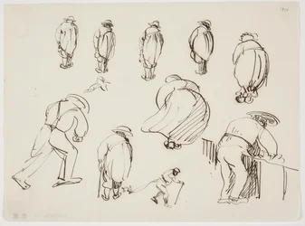 Studien von rückwärtigen Figuren