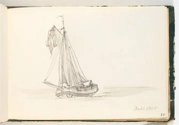 Ein großes Segelschiff in ruhigem Wasser