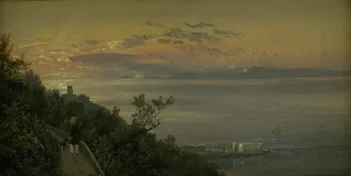 Blick von den Hügeln über Castellamare bei Neapel