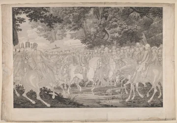 Friedrich der Große reitet nach einer Parade in Potsdam nach Hause