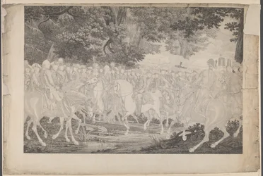 Friedrich der Große reitet nach einer Revue in Potsdam nach Hause