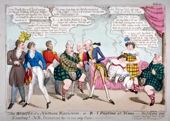 Die Vorteile eines nördlichen Ausflugs, oder R-l Zeitvertreib zu Hause, d.h. Fiedeln und Tanzen!, um 1822