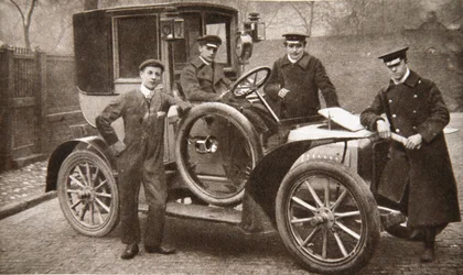 Erstes Taxi in Liverpool, Merseyside, 1906