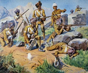 Indische Truppen in der Enge