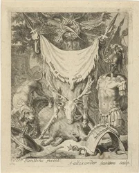 Titelblatt für eine Serie mit Szenen aus dem Leben von Achilles