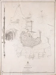 Archipel, Rhodos-Insel, Stadt und Häfen von Rhodos, vermessen von Kommandant Thomas Graves, HMS 
