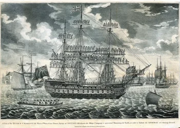 Ansicht des Kriegsschiffs 