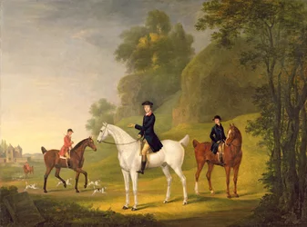 Lord Bulkeley und seine Harriers, sein Jäger John Wells und Whipper-In R. Jennings, 1773