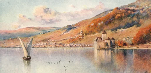 Montreux vom See: Herbst