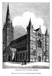 Nordwestansicht der Kathedrale von Salisbury, 1843