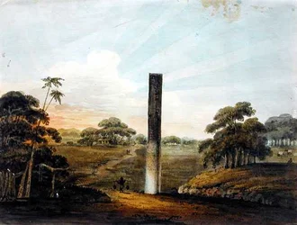 Die prä-asokanische Säule in Araraj, Nordbihar