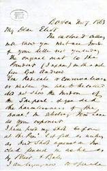 Brief unterzeichnet von J.M.F. [J.M. Forbes], Boston, an Eliot [William G. Eliot], 7. November 1863