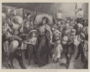 Hopfenpflücker verlassen die London Bridge um Mitternacht, 1. September