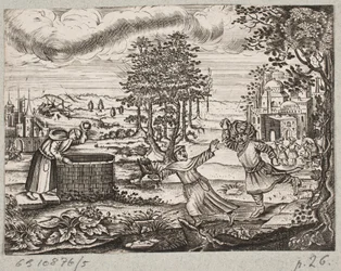 Illustration zu Adam Olearius, „Persianischer Rosenthal von einem sinnreichen Poeten Schich Saadi […]“, Schleswig 1660