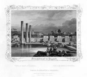 Tempel des Serapis in Pozzuoli, Italien, 19. Jahrhundert