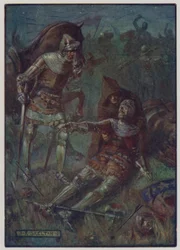 Tod von James, 2. Earl of Douglas, im Kampf gegen die Engländer in der Schlacht von Otterburn, 1388