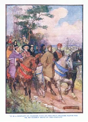 Es ist eine Gruppe von Pilgern, aus Englische Literatur, veröffentlicht von T C & EC Jack, ca. 1920