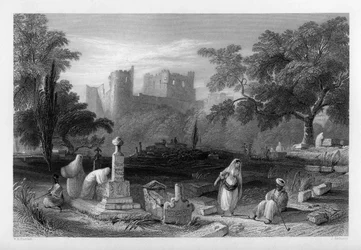 Ein türkischer Friedhof in Sidon, Libanon, 1841