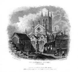 St. Saviours Kirche, Southwark, London, 1829