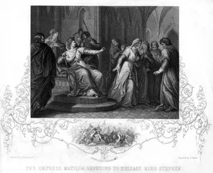 Die Kaiserin Matilda weigert sich, König Stephan freizulassen, 1141