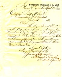 Brief von J. Schuyler Crosby, Grand Ecore, Louisiana, an Seth Ledyard Phelps, Kommandant der U. S. S. Eastport, 12. April 1864