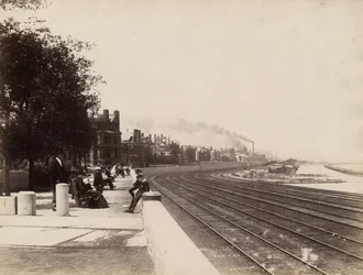 Ansicht der 35th Street nach Norden, Chicago, ca. 1888