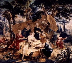 Die Auffindung des Moses, hergestellt in den Werkstätten von Frans und Pieter van de Borcht, ca. 1763