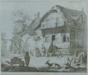 Figuren bei einem Bauernhof