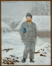 Porträt von Adolf Dygasiński mit Vögeln
