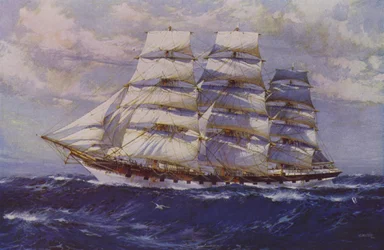 Segelschiff Taranaki (Farblitho)