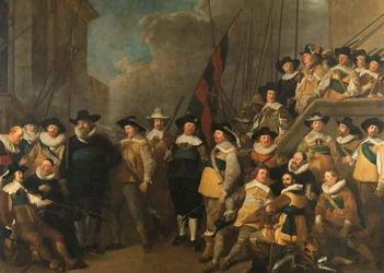 Offiziere und andere Bürgerwehrmänner des V. Bezirks in Amsterdam unter dem Kommando von Hauptmann Cornelis de Graeff und Leutnant Hendrick Lauwrensz