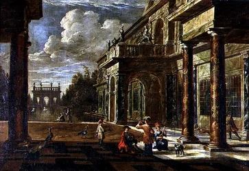 Musiker vor Renaissance-Palästen