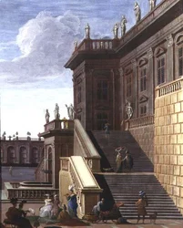 Der Hof eines barocken Palastes