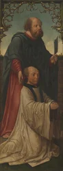 Heiliger Matthias und ein Stifter, Heiliger Andreas Rückseite, 1520-25