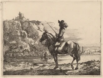Flusslandschaft mit Reiter