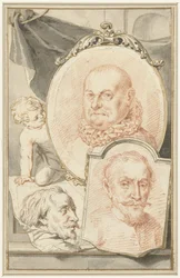 Porträts von Roelant Savery, Frans Snijders und Theodoor Rombouts