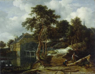 Landschaft mit Wassermühle
