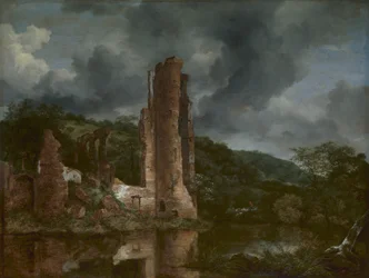 Landschaft mit den Ruinen der Burg Egmond, 1650-55