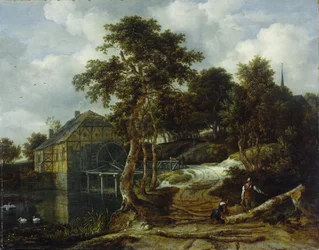 Landschaft mit Wassermühle