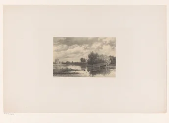 Flusslandschaft mit Heuscheune