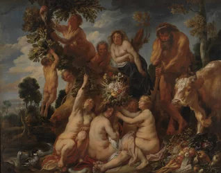 Achelous von Herkules besiegt. Der Ursprung des Füllhorns. (Allegorie der Fruchtbarkeit)