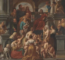 Christus segnet die kleinen Kinder. Lasset die Kinder zu mir kommen