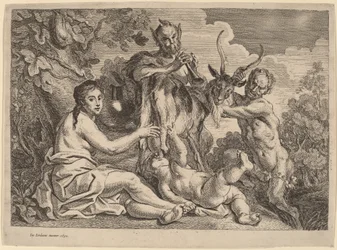 Jupiter wird von der Ziege Amalthea genährt